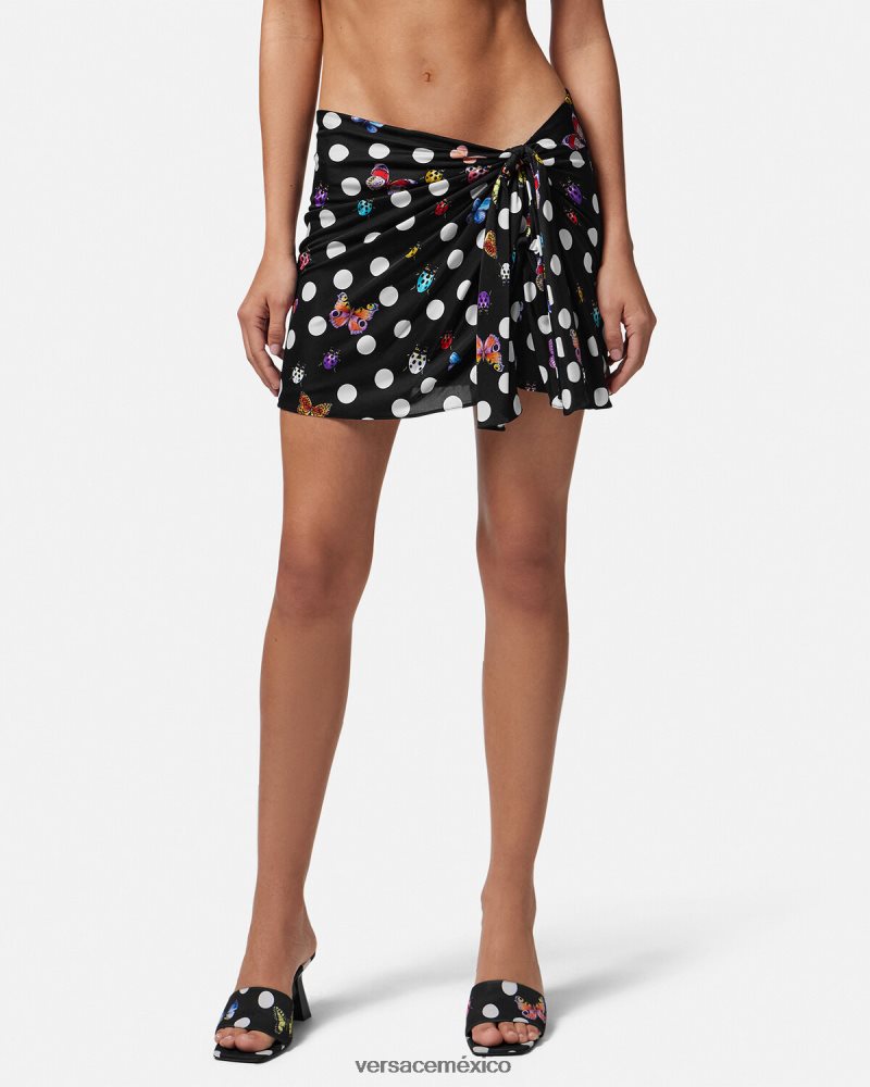 Versace minifalda anudada con mariposas imprimir ropa mujer 84626J157