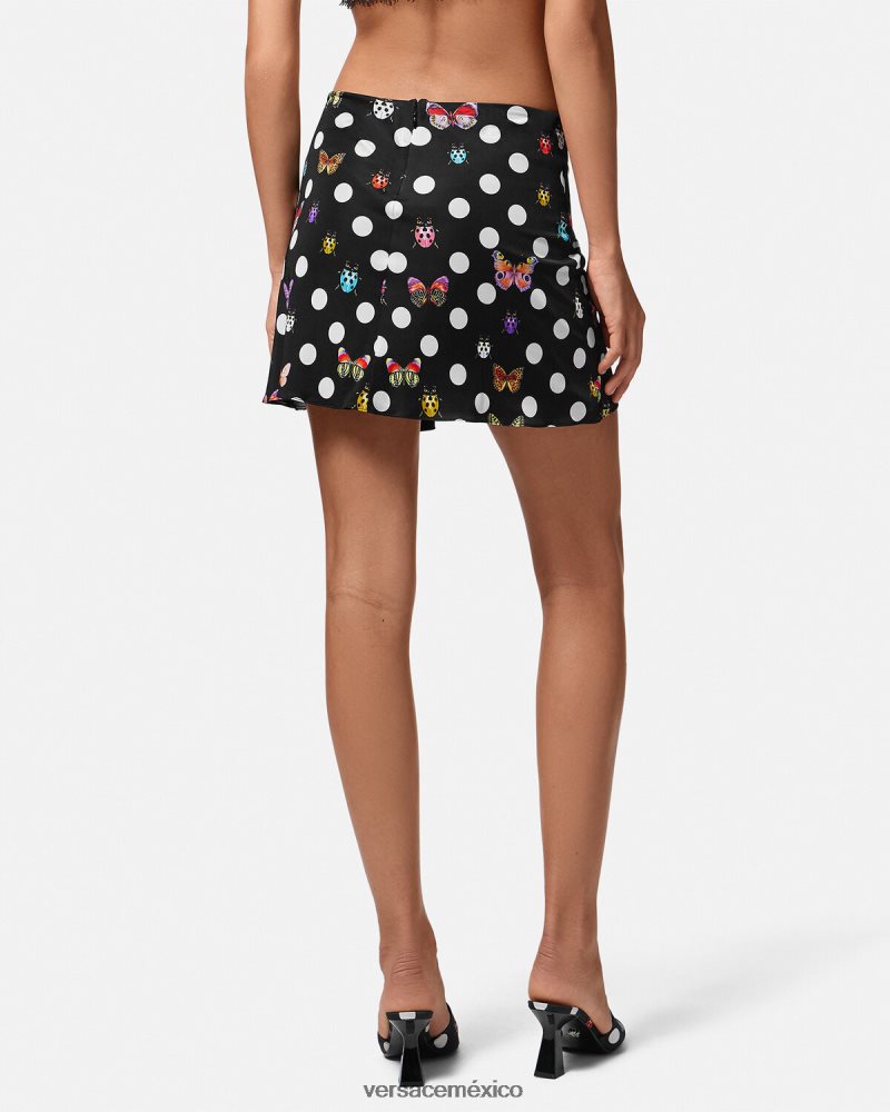 Versace minifalda anudada con mariposas imprimir ropa mujer 84626J157
