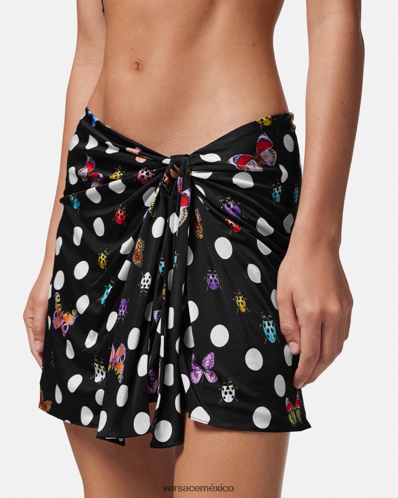 Versace minifalda anudada con mariposas imprimir ropa mujer 84626J157