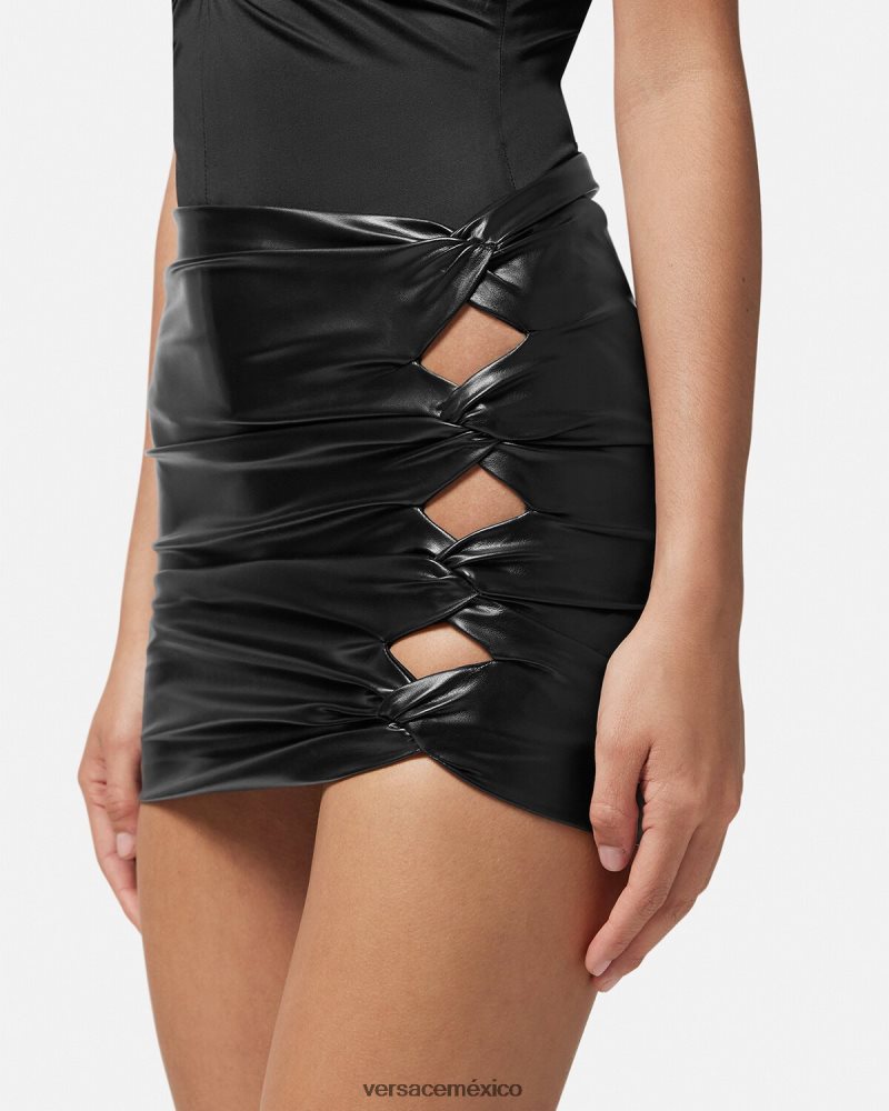 Versace minifalda anudada negro ropa mujer 84626J162