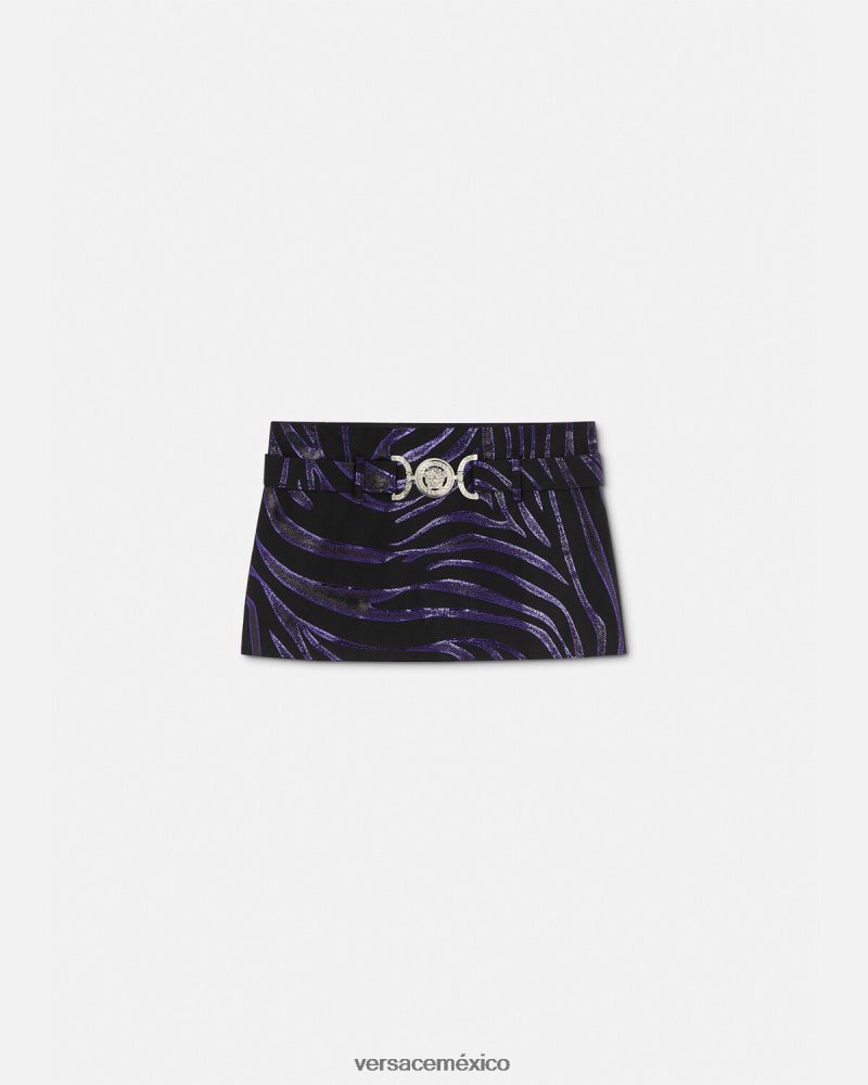 Versace minifalda con estampado de cebra y medusa '95 estampado y violeta ropa mujer 84626J126