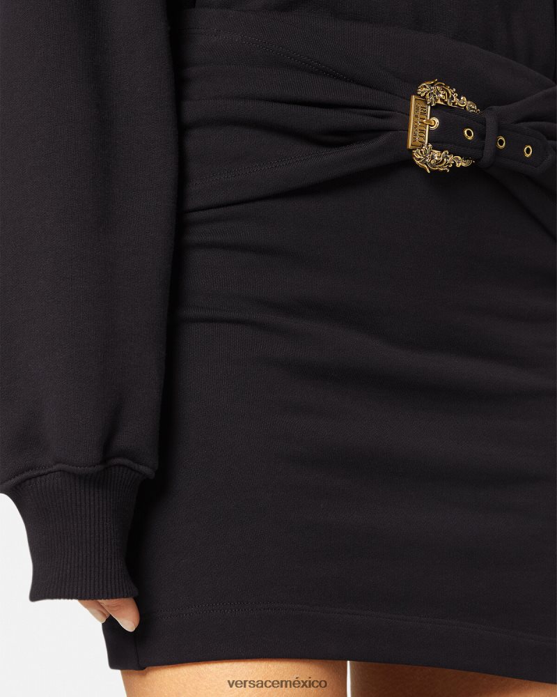 Versace minifalda con hebilla barroca negro ropa mujer 84626J2156