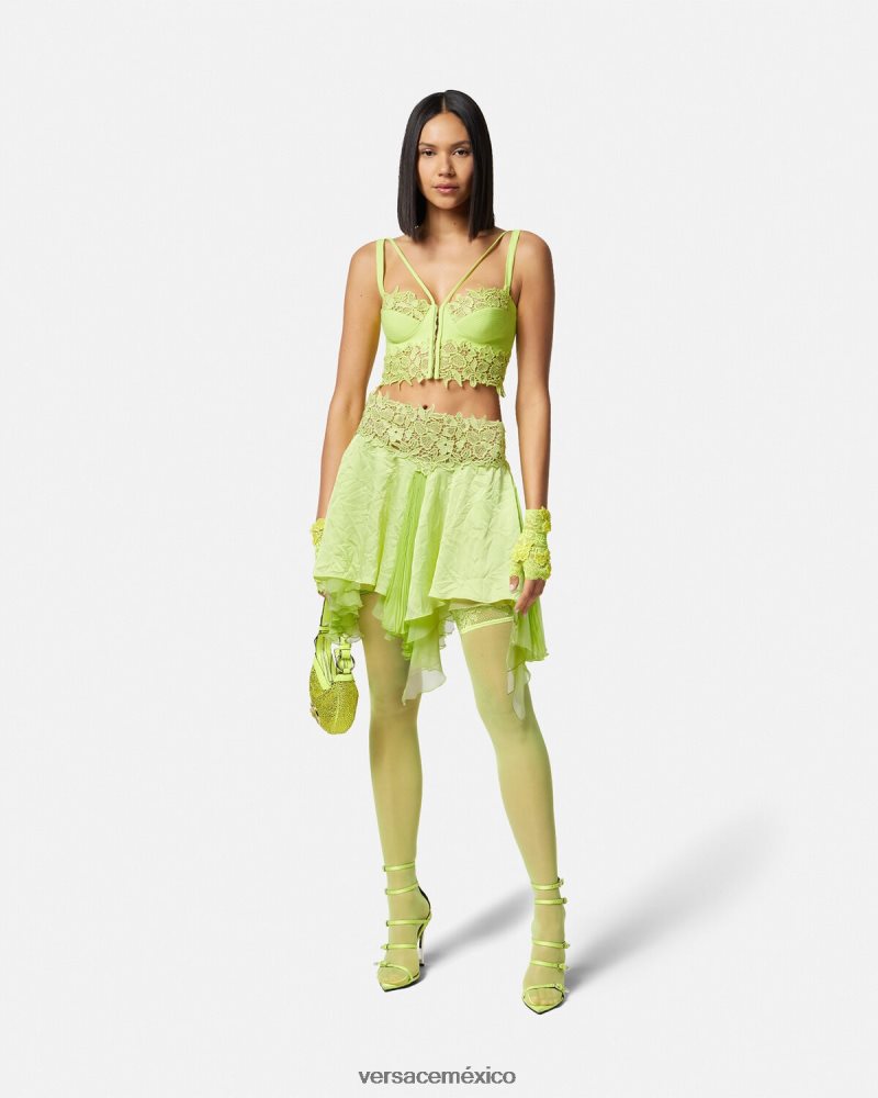 Versace minifalda de encaje cal ropa mujer 84626J188