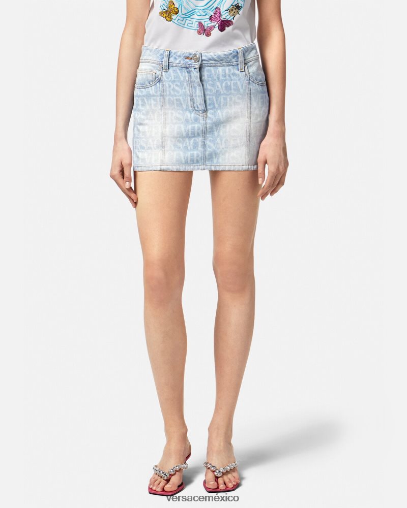 Versace minifalda vaquera integral azul ropa mujer 84626J166
