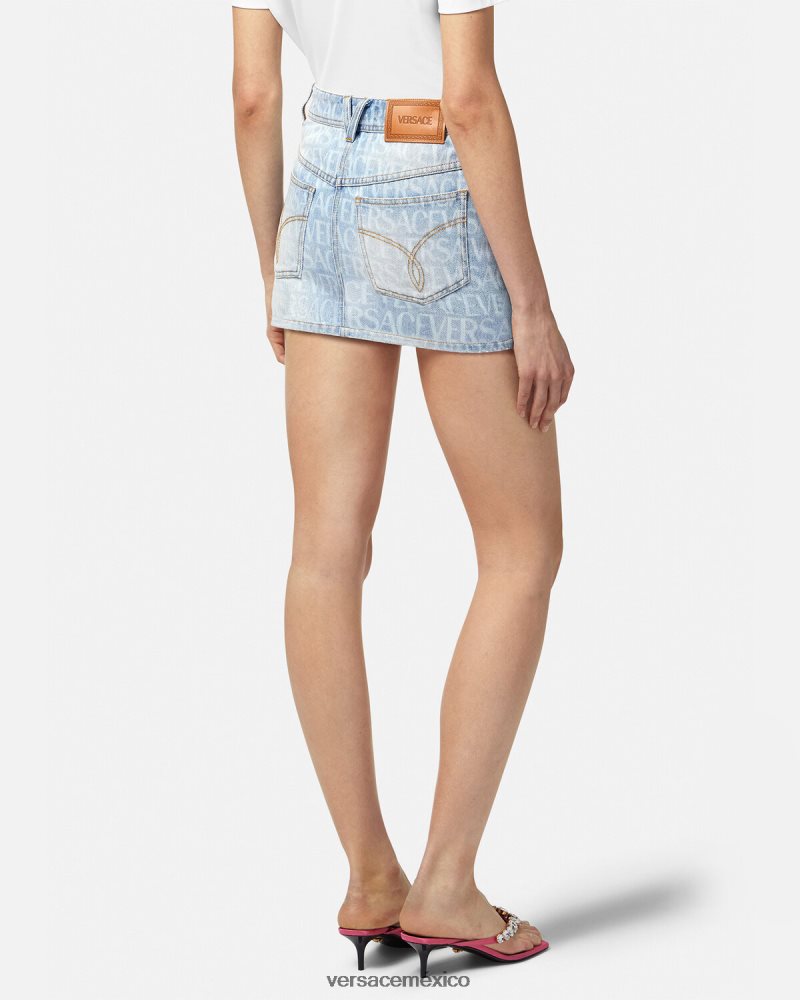 Versace minifalda vaquera integral azul ropa mujer 84626J166