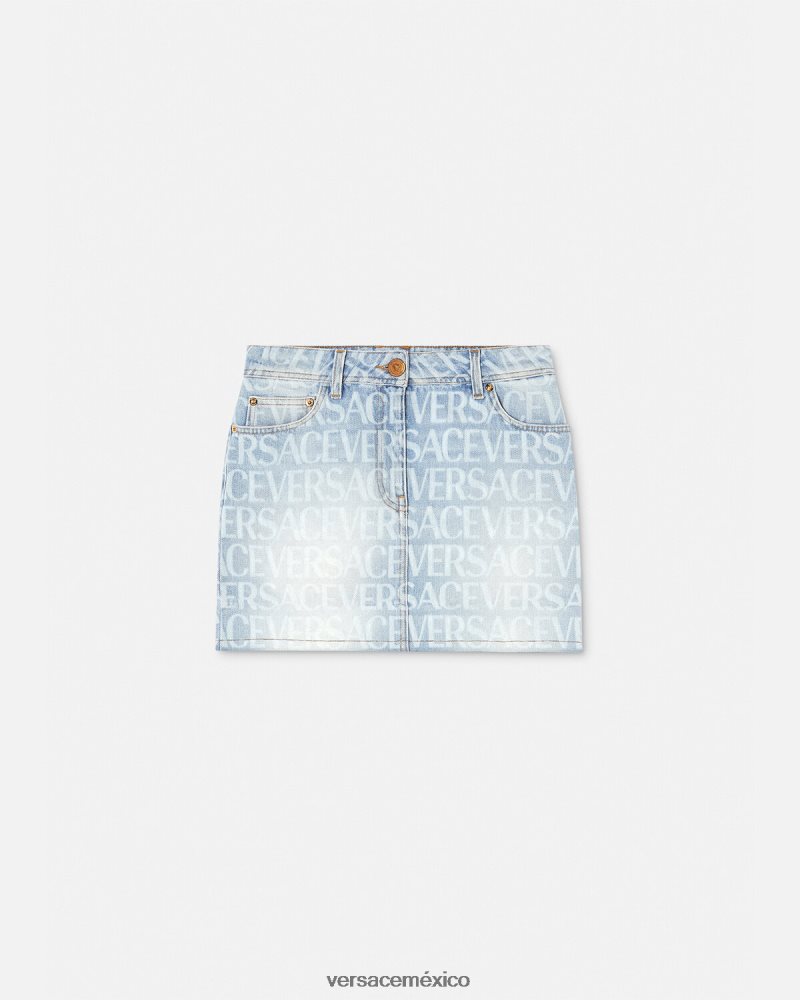 Versace minifalda vaquera integral azul ropa mujer 84626J168