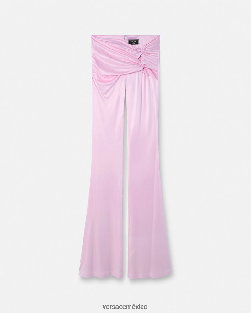 Versace pantalones acampanados anudados un color ropa mujer 84626J122
