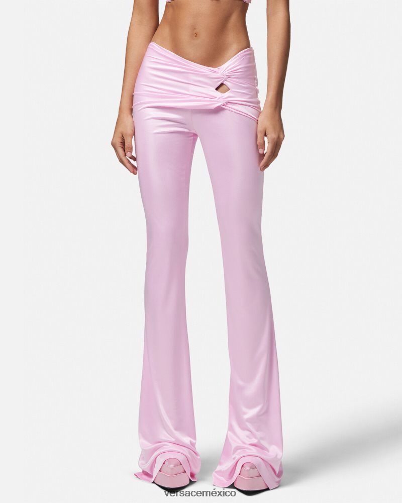 Versace pantalones acampanados anudados un color ropa mujer 84626J122