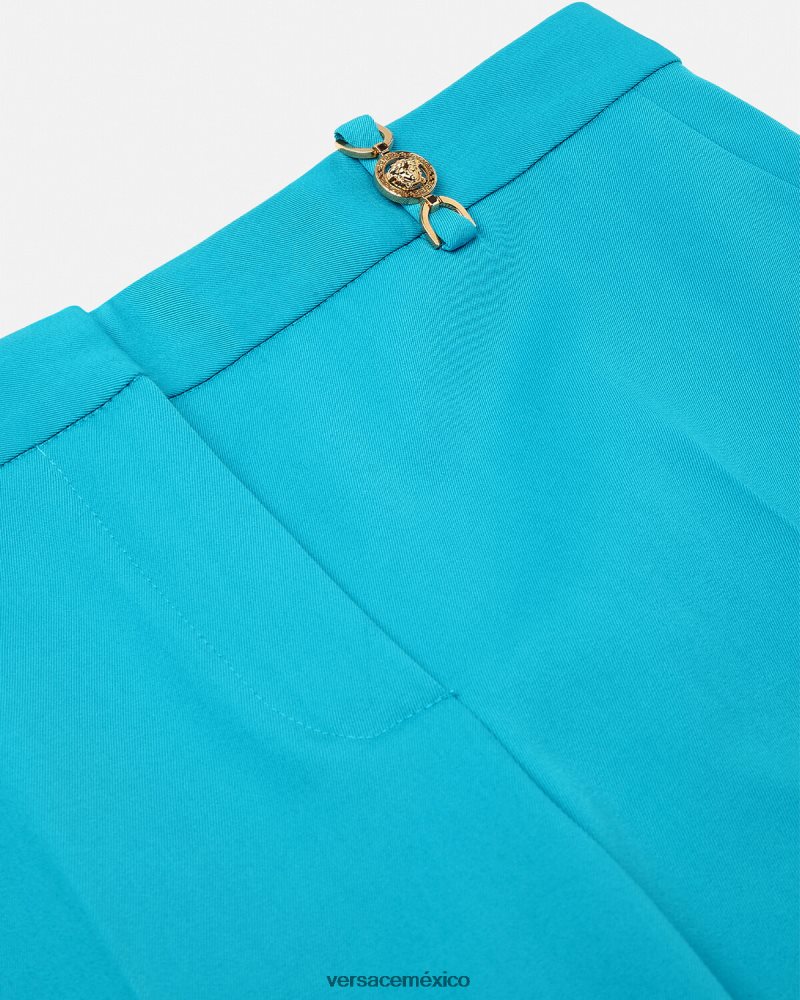 Versace pantalones acampanados de sastre azul claro ropa mujer 84626J124