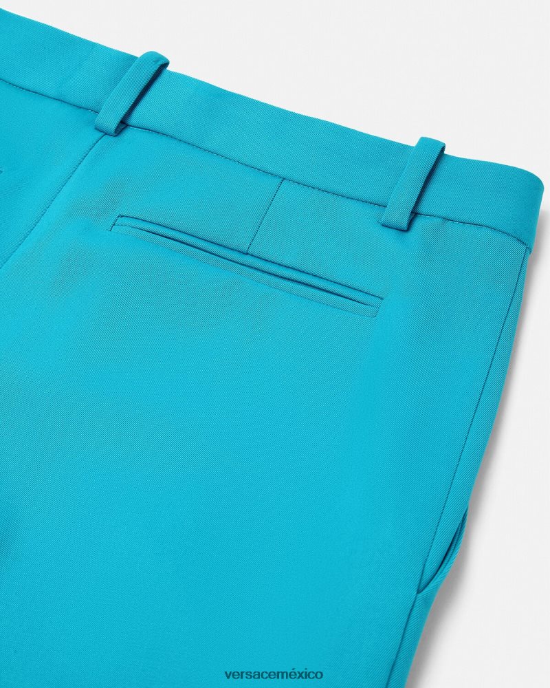 Versace pantalones acampanados de sastre azul claro ropa mujer 84626J124