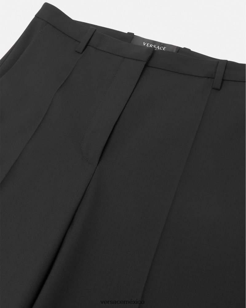 Versace pantalones anchos negro ropa mujer 84626J202