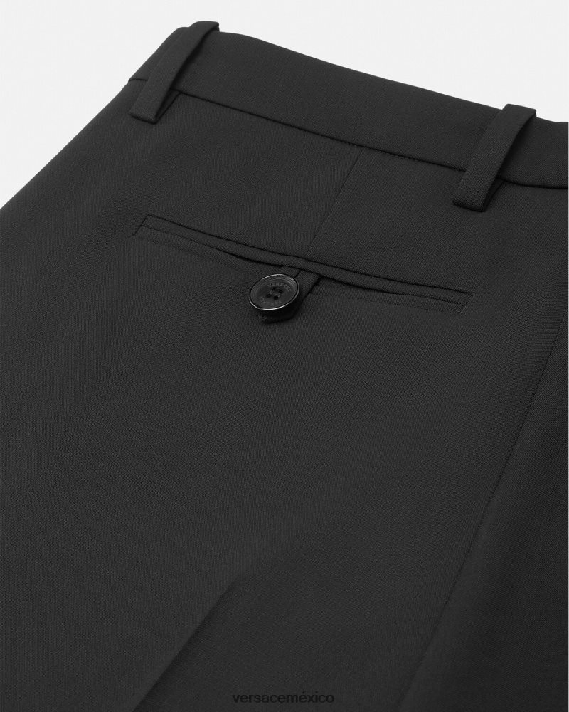 Versace pantalones anchos negro ropa mujer 84626J202