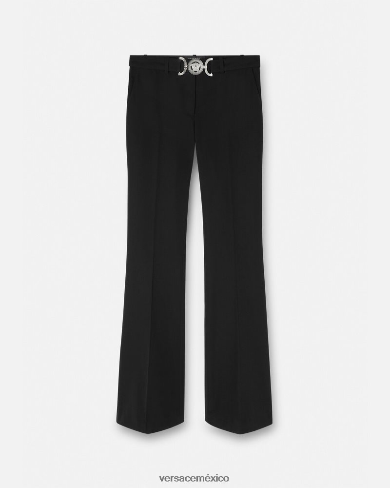 Versace pantalones con medusa '95 negro ropa mujer 84626J118
