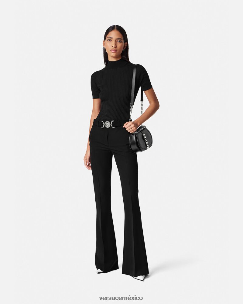 Versace pantalones con medusa '95 negro ropa mujer 84626J118
