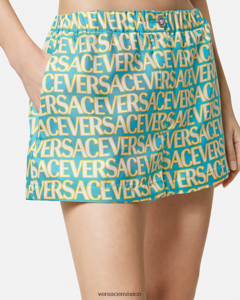 Versace pantalones cortos de seda imprimir ropa mujer 84626J191