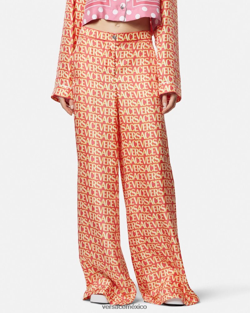 Versace pantalones de seda imprimir ropa mujer 84626J192