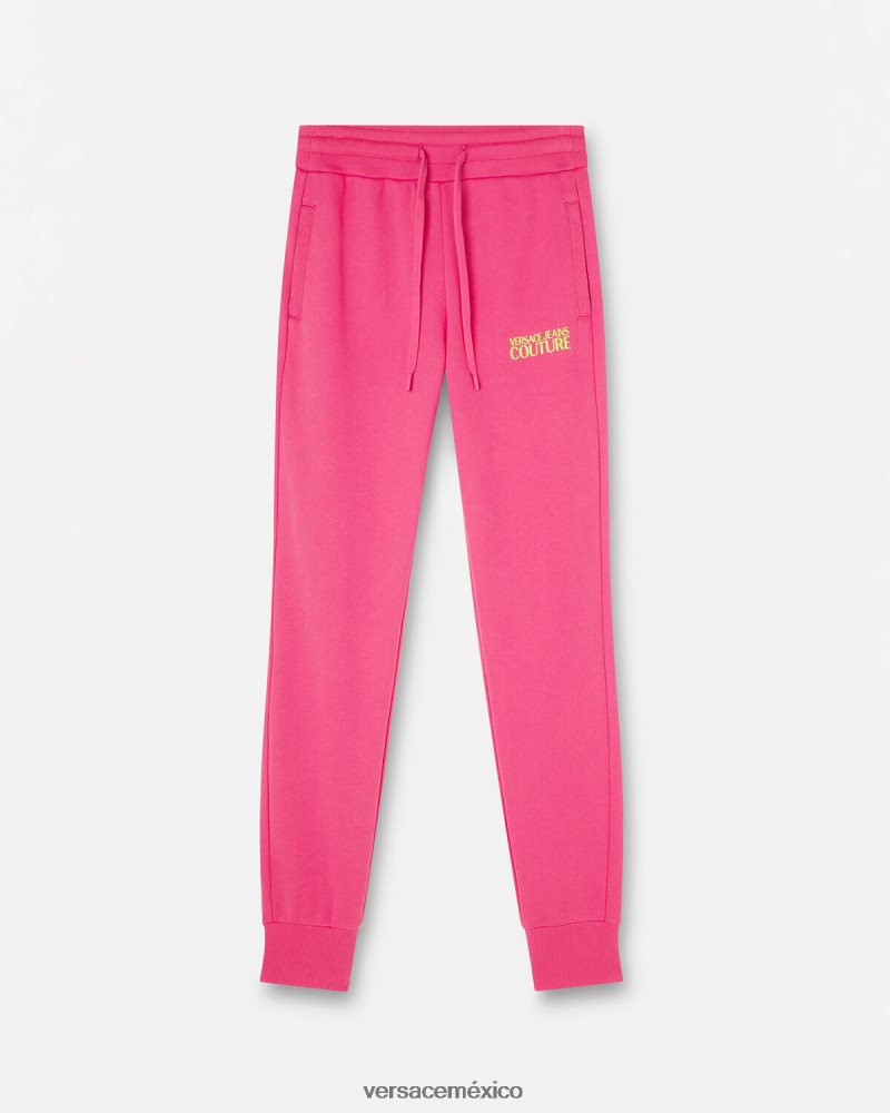 Versace pantalones deportivos con logo fucsia ropa mujer 84626J2176