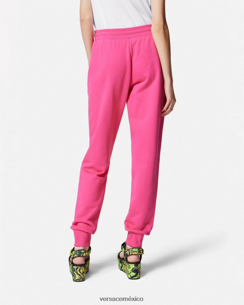 Versace pantalones deportivos con logo fucsia ropa mujer 84626J2176
