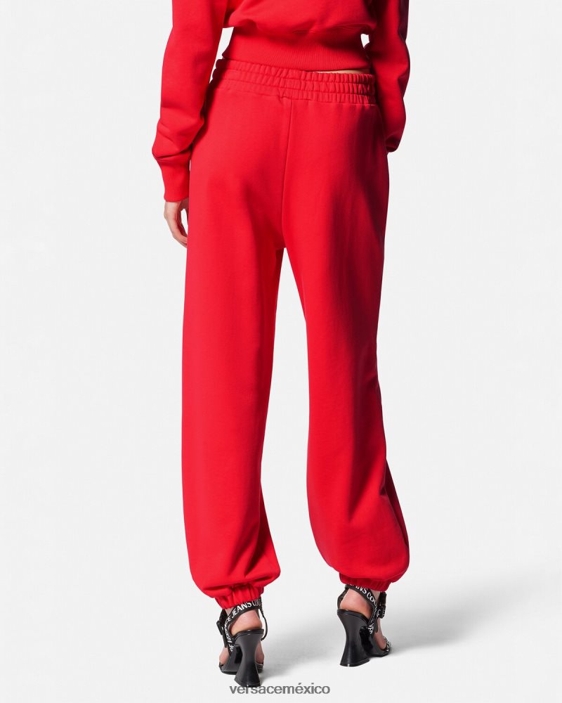 Versace pantalones deportivos con logo y rosas naranja ropa mujer 84626J2177