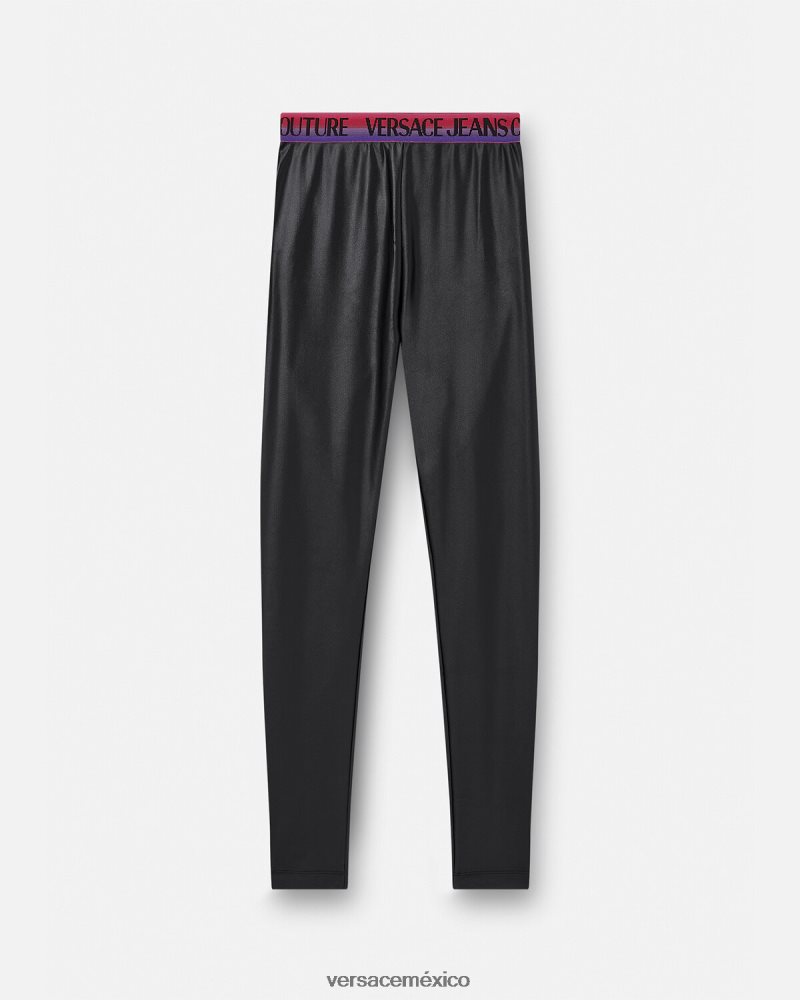 Versace leggins con logo negro ropa mujer 84626J2149