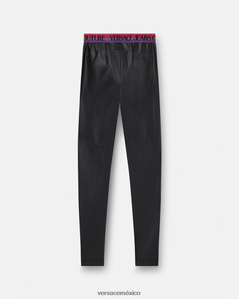 Versace leggins con logo negro ropa mujer 84626J2149