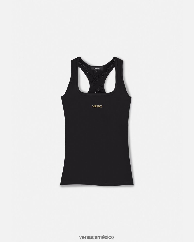 Versace Camiseta sin mangas negro ropa mujer 84626J234