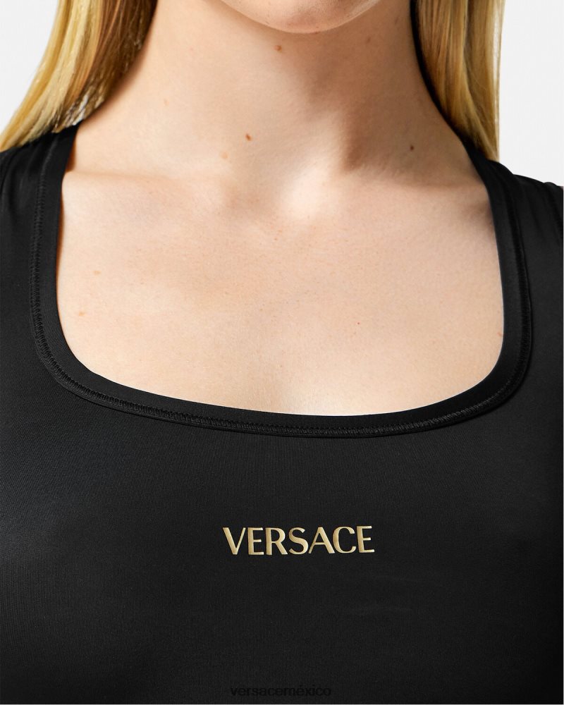 Versace Camiseta sin mangas negro ropa mujer 84626J234