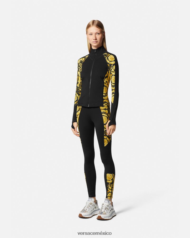Versace chaqueta deportiva barroco negro ropa mujer 84626J231