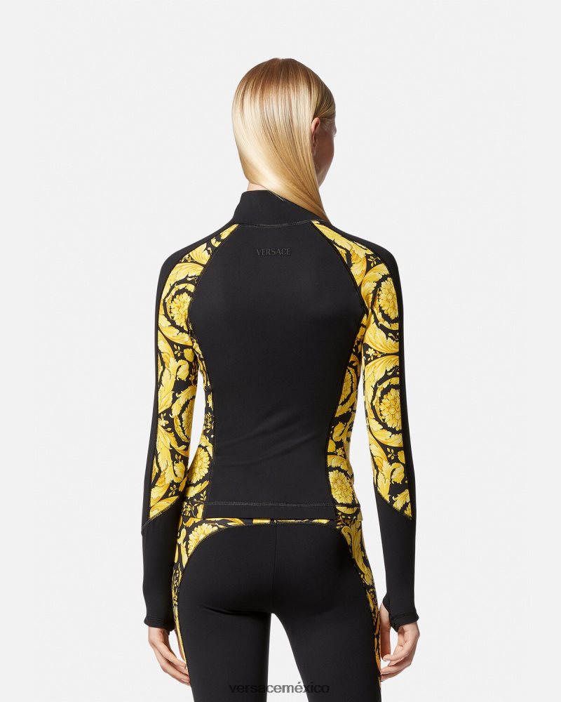 Versace chaqueta deportiva barroco negro ropa mujer 84626J231