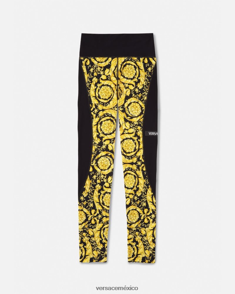 Versace leggings barrocos negro ropa mujer 84626J241