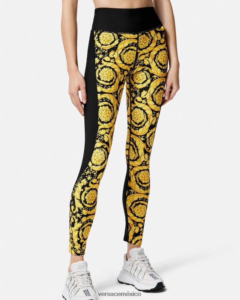 Versace leggings barrocos negro ropa mujer 84626J241