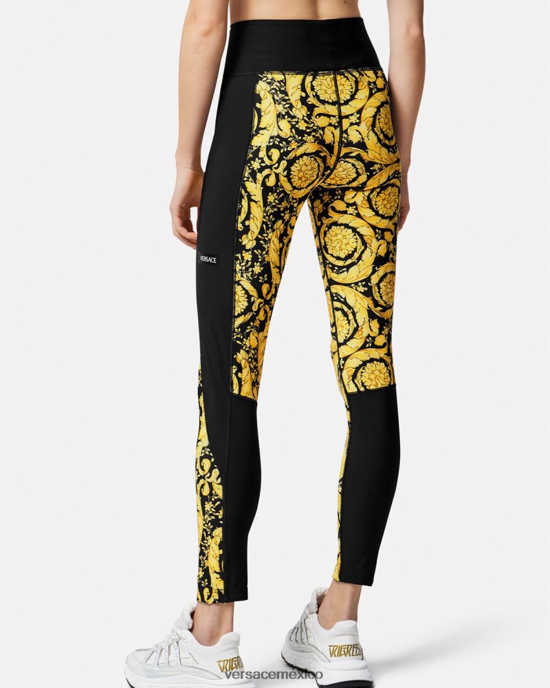 Versace leggings barrocos negro ropa mujer 84626J241
