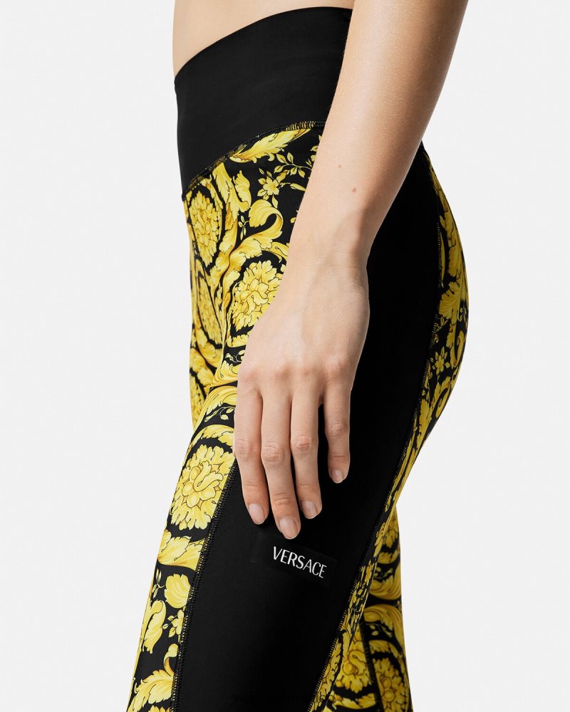 Versace leggings barrocos negro ropa mujer 84626J241