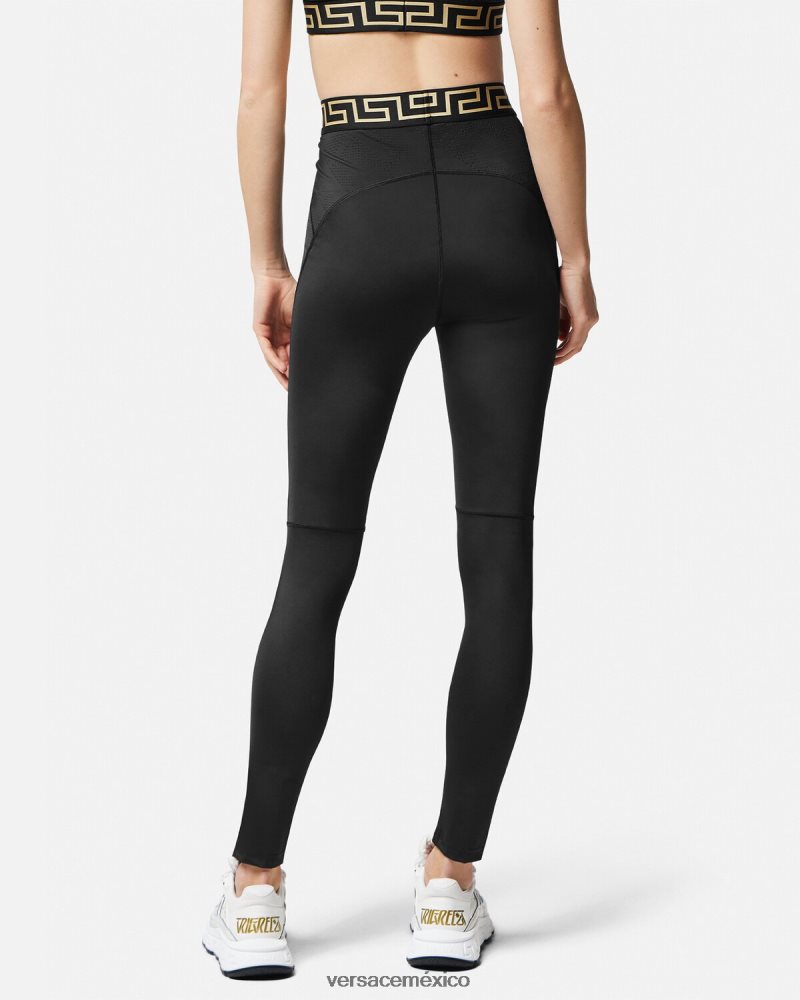 Versace leggins con grecas negro ropa mujer 84626J235