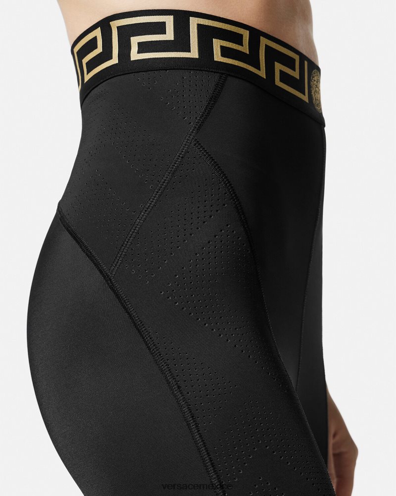Versace leggins con grecas negro ropa mujer 84626J235