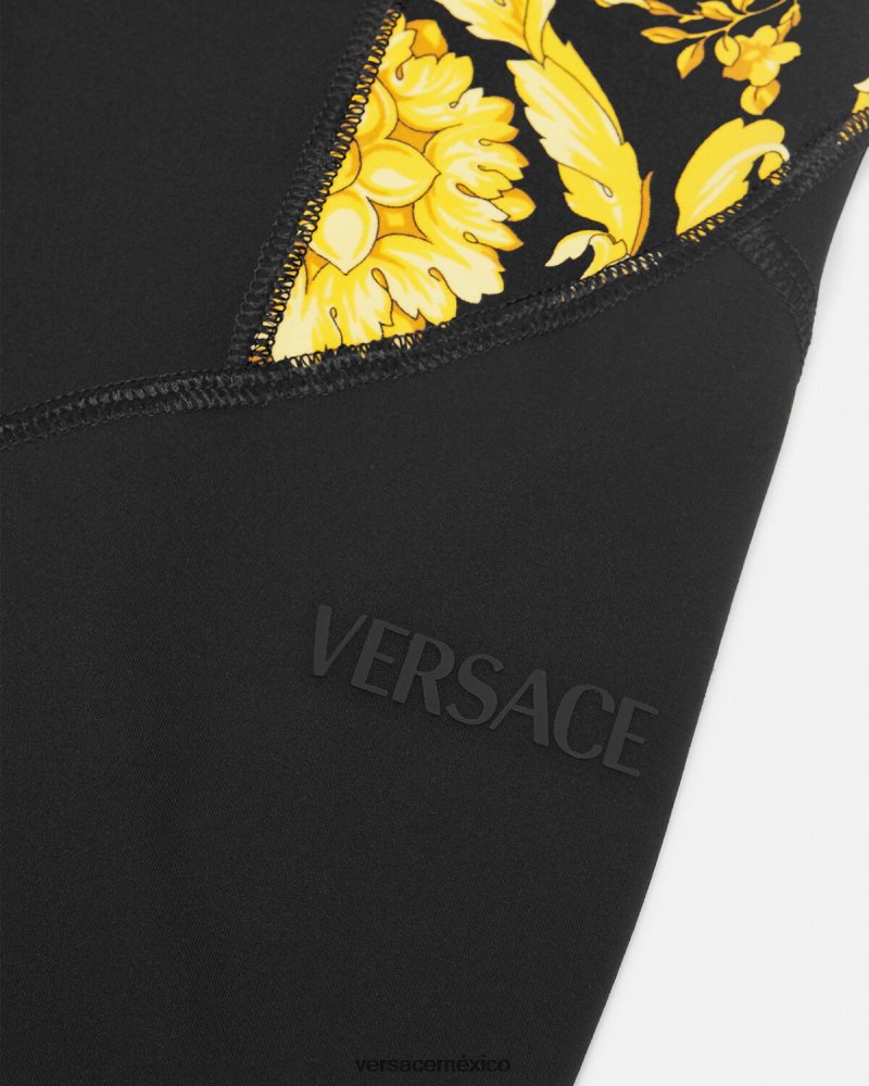 Versace leggins de gimnasia barroco negro ropa mujer 84626J233