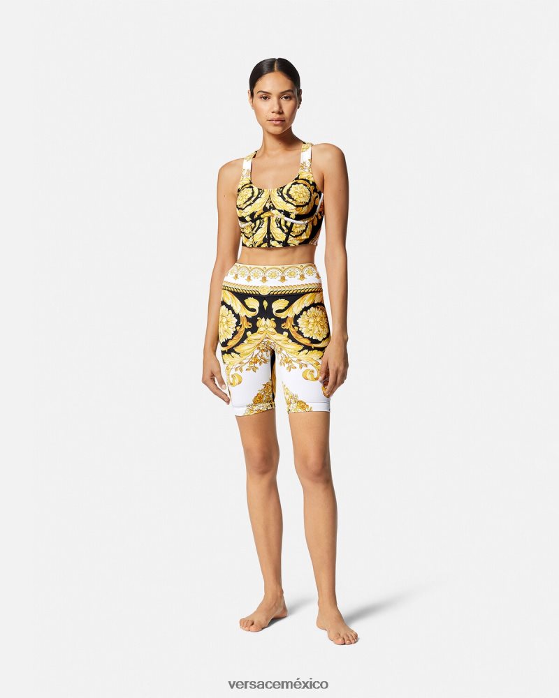 Versace pantalones cortos de ciclismo estilo barroco imprimir ropa mujer 84626J230