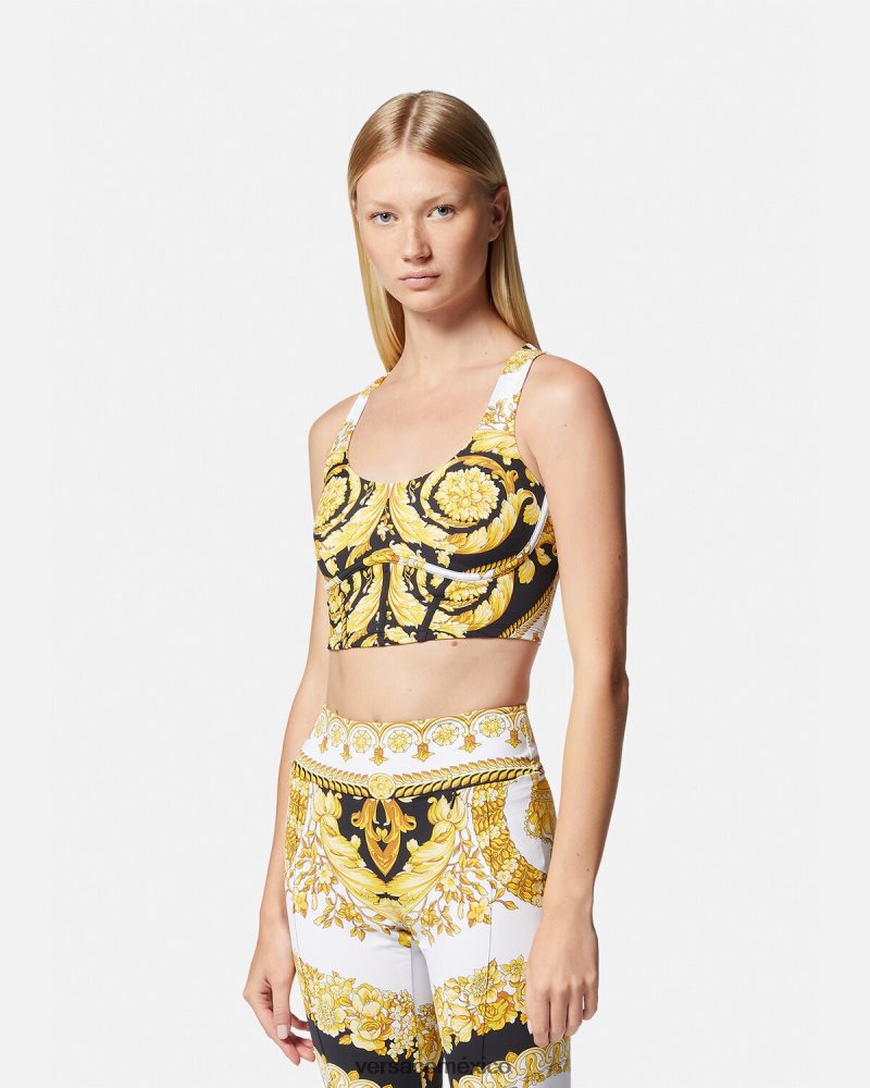 Versace sujetador deportivo barroco para gimnasio imprimir ropa mujer 84626J229