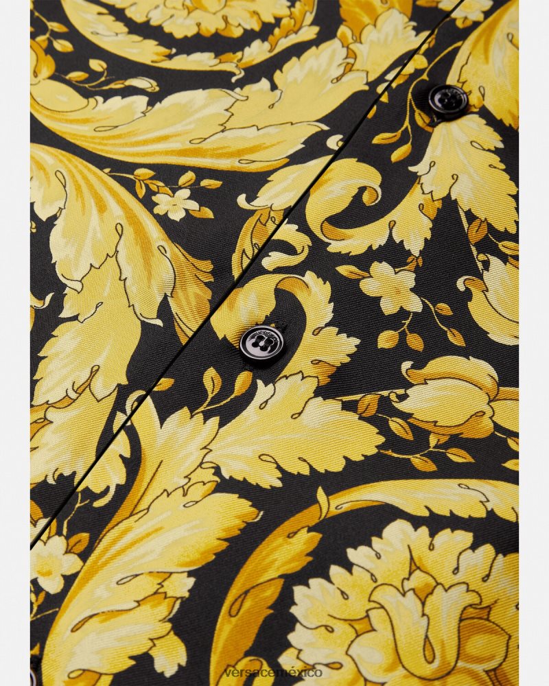 Versace camisa de pijama de seda con estampado barroco imprimir ropa interior y ropa de playa mujer 84626J1027