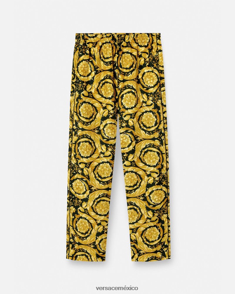 Versace pantalones de pijama de seda con estampado barroco imprimir ropa interior y ropa de playa mujer 84626J1026