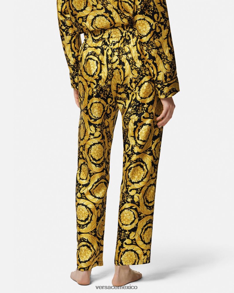 Versace pantalones de pijama de seda con estampado barroco imprimir ropa interior y ropa de playa mujer 84626J1026