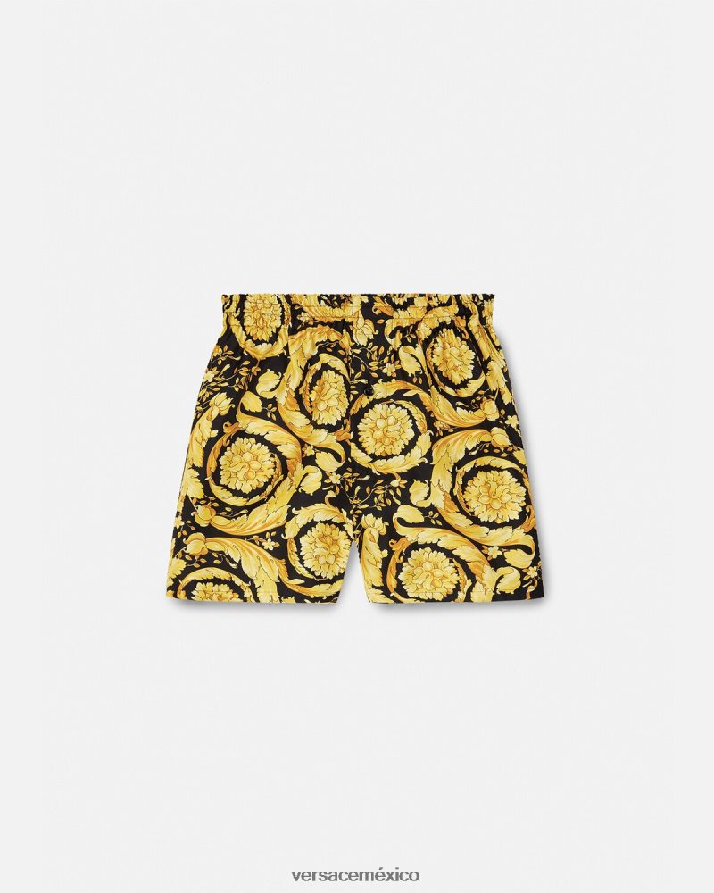 Versace shorts de pijama de seda con estampado barroco imprimir ropa interior y ropa de playa mujer 84626J1030