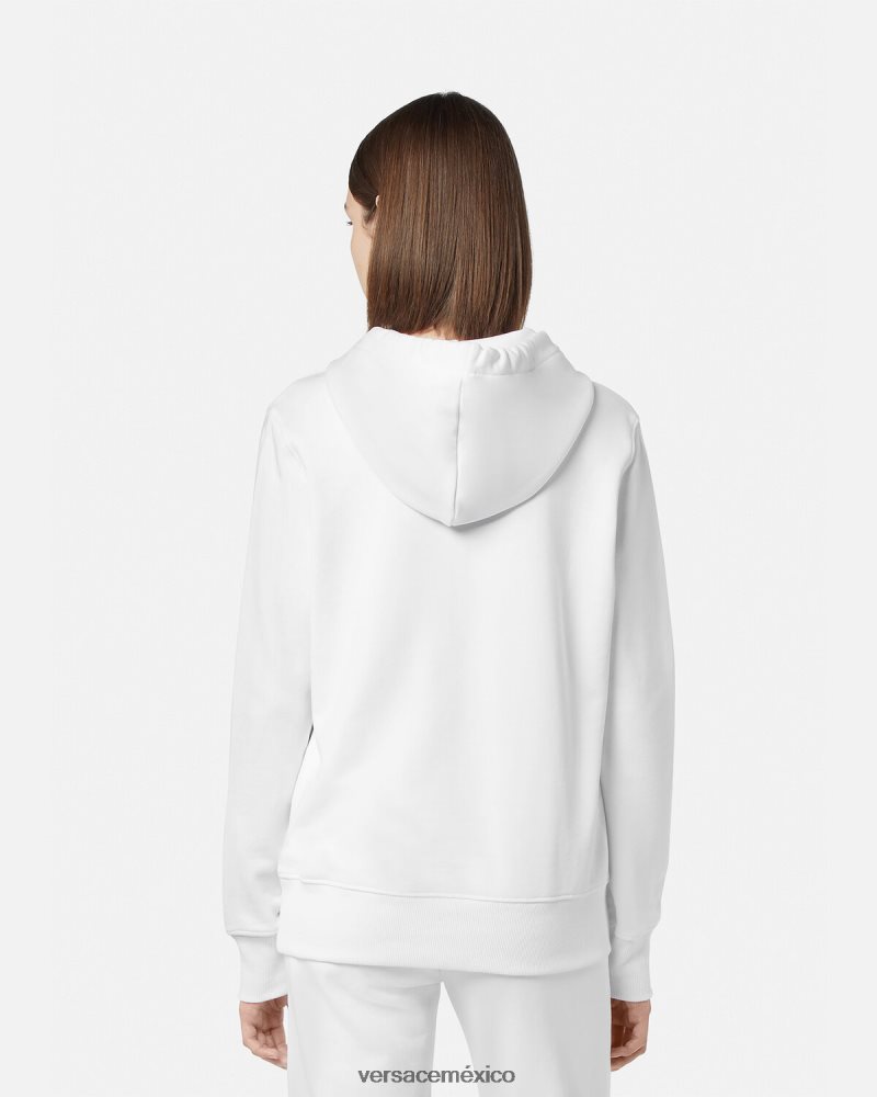 Versace sudadera con capucha y logo oro y blanco ropa mujer 84626J2235