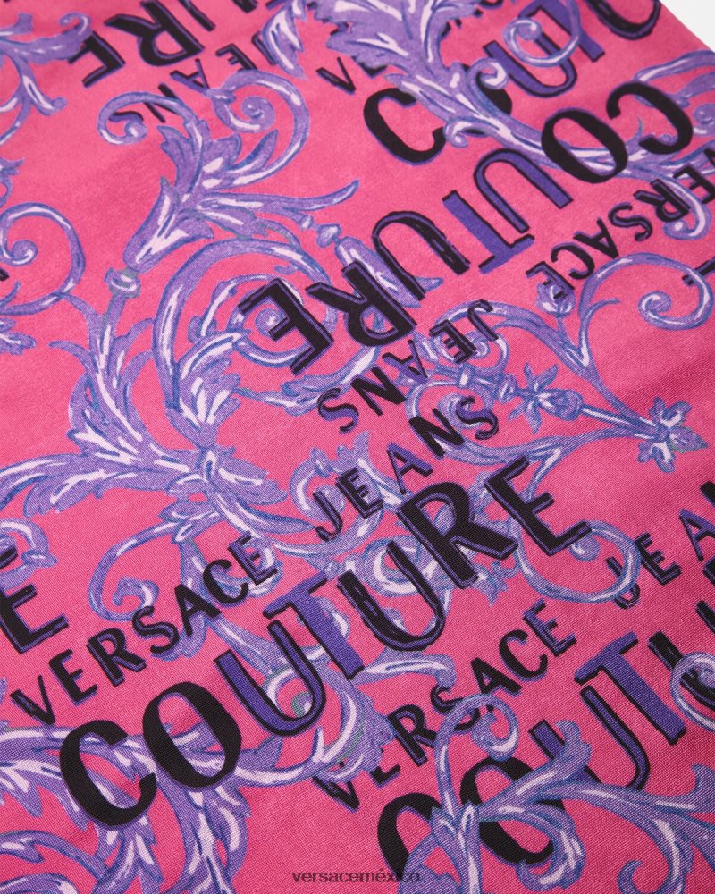 Versace top de un solo hombro con logo de alta costura fucsia ropa mujer 84626J2204