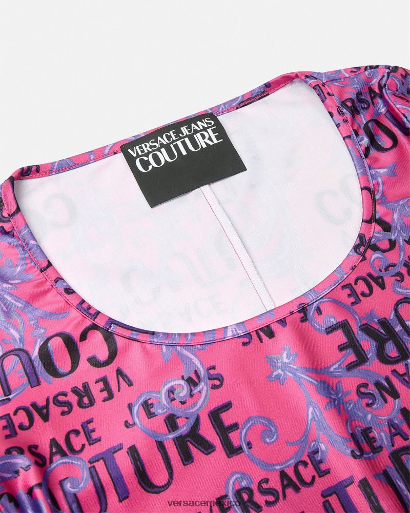 Versace body de alta costura con logo fucsia ropa mujer 84626J2212