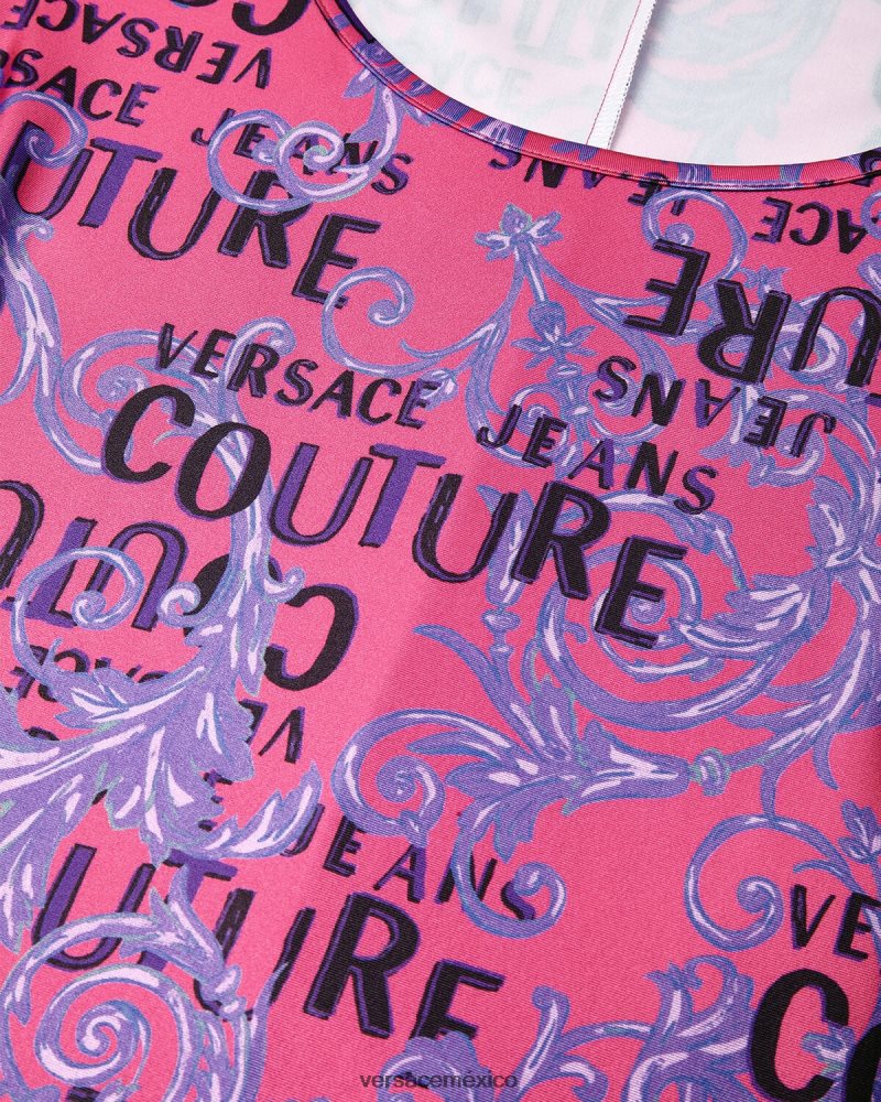Versace body de alta costura con logo fucsia ropa mujer 84626J2212