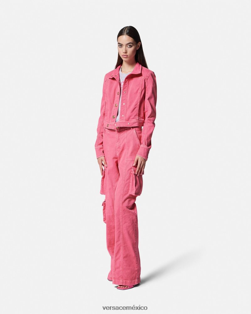 Versace jeans cargo rectos fucsia ropa mujer 84626J2243