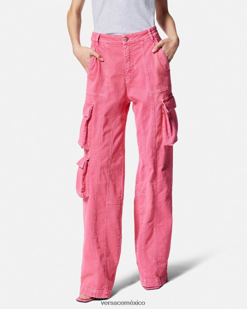 Versace jeans cargo rectos fucsia ropa mujer 84626J2243