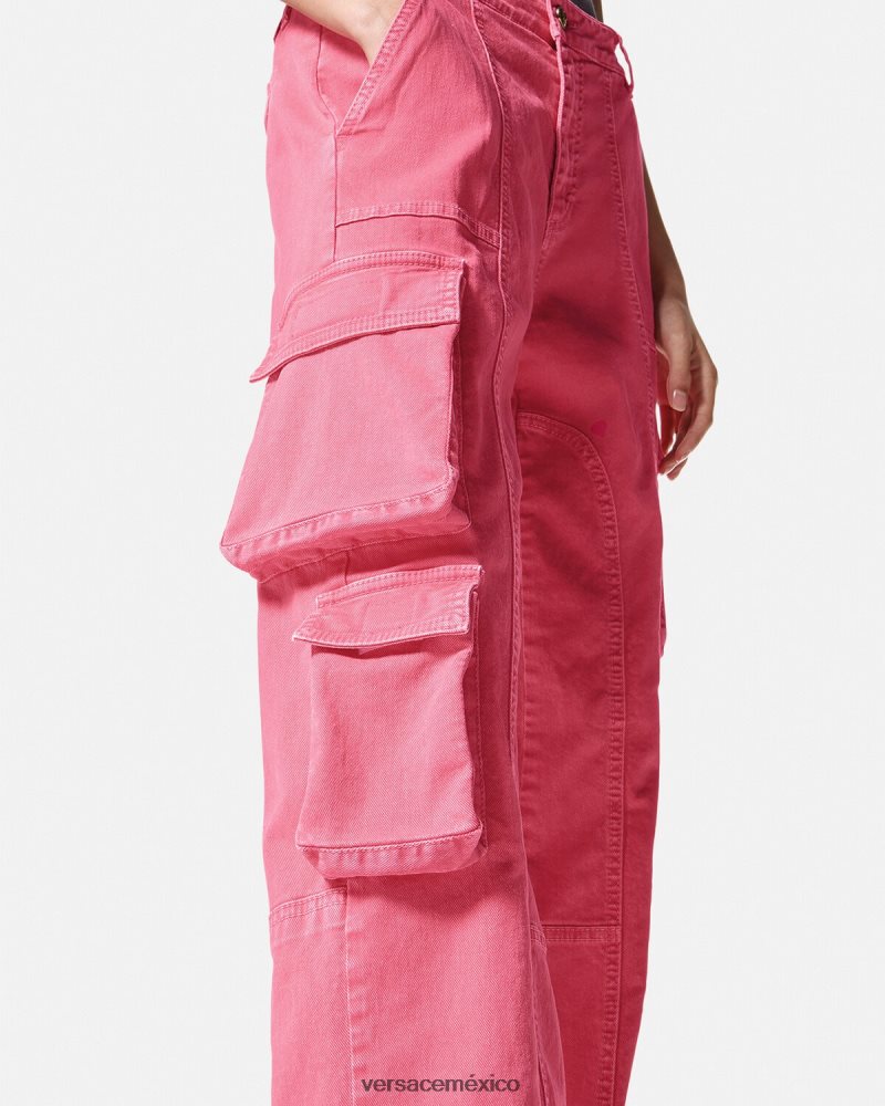 Versace jeans cargo rectos fucsia ropa mujer 84626J2243