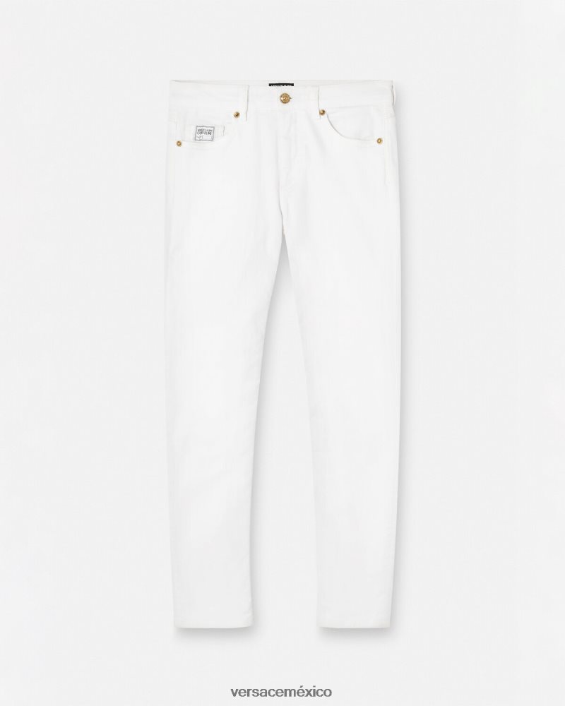 Versace vaqueros ajustados blanco ropa mujer 84626J2236